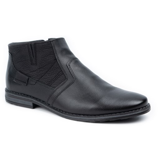 Buty męskie sztyblety skórzane zimowe 903KZ czarne ze sklepu butyolivier w kategorii Buty zimowe męskie - zdjęcie 178699987