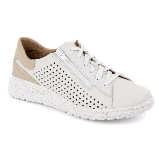 Półbuty damskie sneakersy skórzane ażurowe 0720PW białe ze sklepu butyolivier w kategorii Półbuty damskie - zdjęcie 178700045