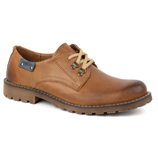 Buty męskie trzewiki krótkie skórzane 812MP rude ze sklepu butyolivier w kategorii Półbuty męskie - zdjęcie 178700429