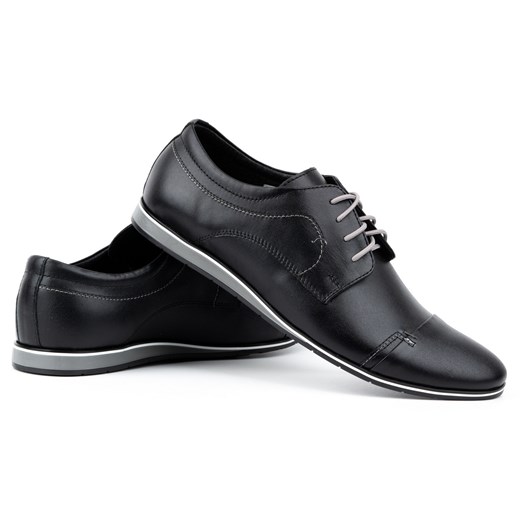 Buty męskie skórzane eleganckie 276LU czarne ze sklepu butyolivier w kategorii Buty eleganckie męskie - zdjęcie 178700595
