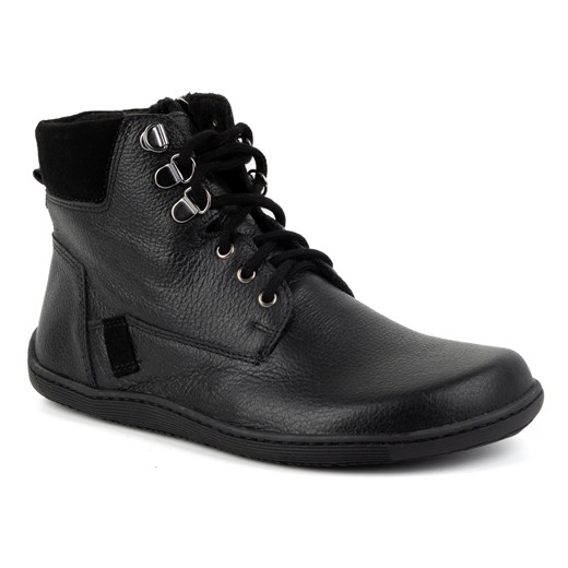 Damskie minimalistyczne buty skórzane zimowe barefoot 1262 czarne ze sklepu butyolivier w kategorii Półbuty damskie - zdjęcie 178700786