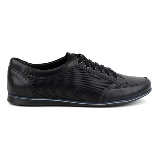 Buty męskie skórzane casual 410KNT czarne ze sklepu butyolivier w kategorii Półbuty męskie - zdjęcie 178701068