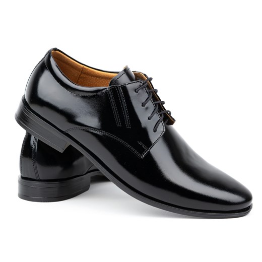 Buty meskie skórzane wizytowe lakierki 480 czarne ze sklepu butyolivier w kategorii Buty eleganckie męskie - zdjęcie 178701278