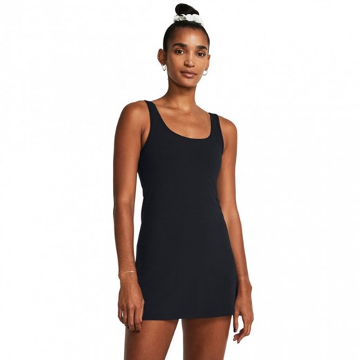 Damska sukienka treningowa Under Armour Motion Dress - czarna ze sklepu Sportstylestory.com w kategorii Sukienki - zdjęcie 178701476