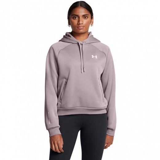 Damska bluza treningowa nierozpinana z kapturem Under Armour UA Armour Flc Pro Hdy - beżowa ze sklepu Sportstylestory.com w kategorii Bluzy damskie - zdjęcie 178701489