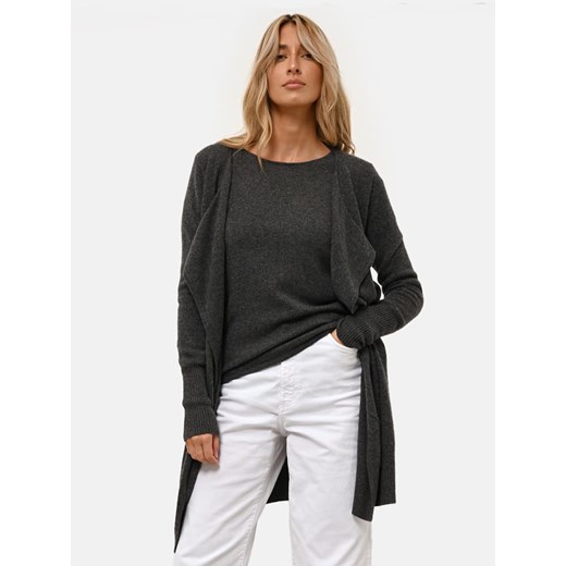 Just Cashmere Kaszmirowy kardigan &quot;Brooke&quot; w kolorze antracytowym ze sklepu Limango Polska w kategorii Swetry damskie - zdjęcie 178701716