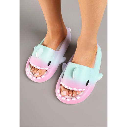 Różowe Klapki z Pianki Zdobione Efektem Ombre i Imitacją Rekina Morhiris Renee 36-37 renee.pl wyprzedaż