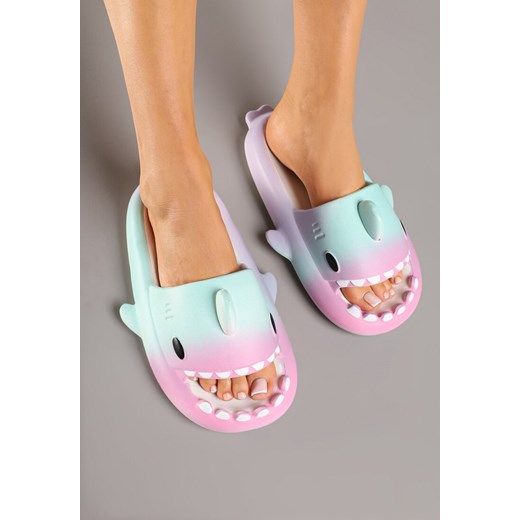 Różowe Klapki z Pianki Zdobione Efektem Ombre i Imitacją Rekina Morhiris Renee 40-41 promocyjna cena renee.pl