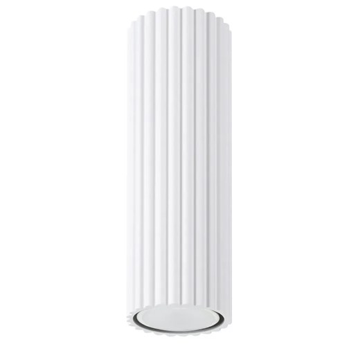 Biała lampa sufitowa ryflowana 20cm - D292 F6-C76 ze sklepu Edinos.pl w kategorii Lampy sufitowe - zdjęcie 178703595