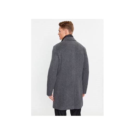 Boss Płaszcz wełniany H-Hyde-Bib-234 50502250 Szary Slim Fit 56 MODIVO