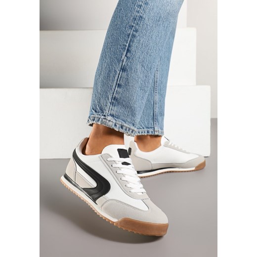 Biało-Szare Basicowe Sneakersy Ellimira ze sklepu renee.pl w kategorii Buty sportowe damskie - zdjęcie 178705368