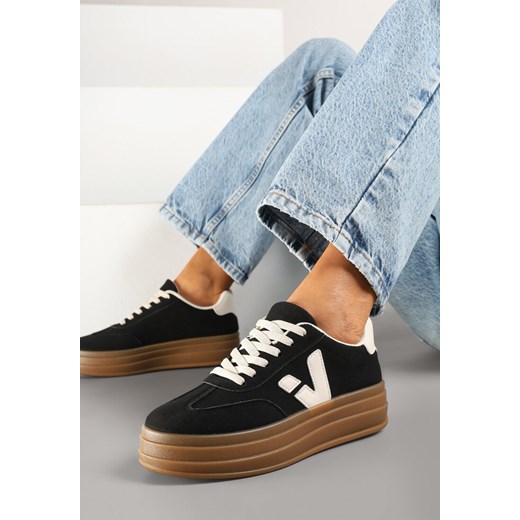 Czarne Sneakersy na Kauczukowej Podeszwie Ellirielle ze sklepu renee.pl w kategorii Buty sportowe damskie - zdjęcie 178705398