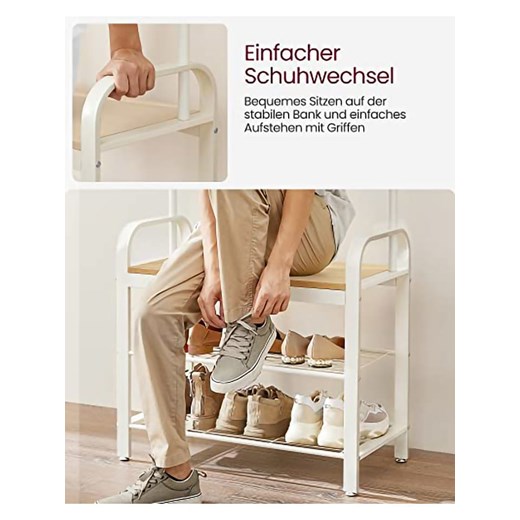 Songmics Wieszak stojący w kolorze kremowo-jasnobrązowym - 77 x 183 x 33,7 cm Songmics onesize promocja Limango Polska