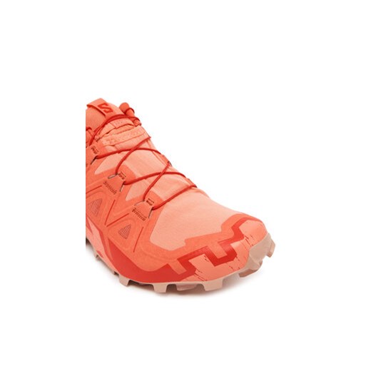 Buty sportowe damskie Salomon dla biegaczy speedcross pomarańczowe wiązane płaskie 