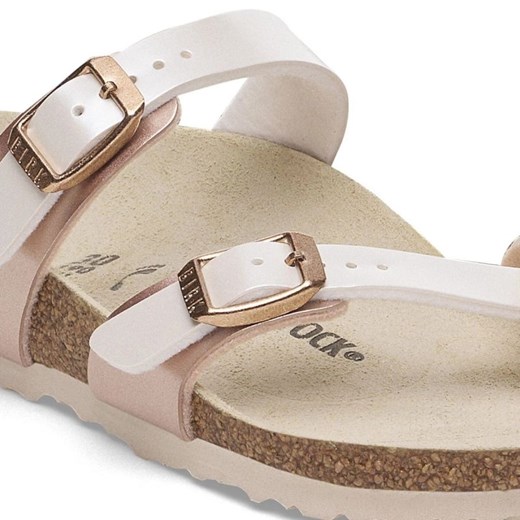 Klapki damskie BIRKENSTOCK bez zapięcia z zamszu płaskie bez