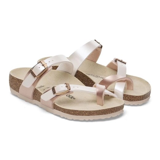 Klapki damskie BIRKENSTOCK płaskie z zamszu bez zapięcia bez