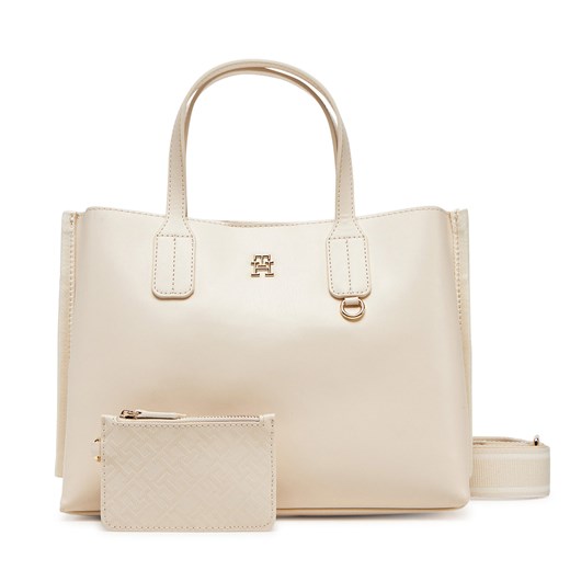 Torebka Tommy Hilfiger Th Distinct Mini Tote AW0AW17192 Beżowy Tommy Hilfiger one size eobuwie.pl
