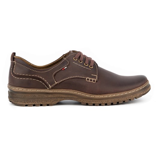 Olivier Buty męskie skórzane casual 221GT brązowe ze sklepu ButyModne.pl w kategorii Półbuty męskie - zdjęcie 178716255
