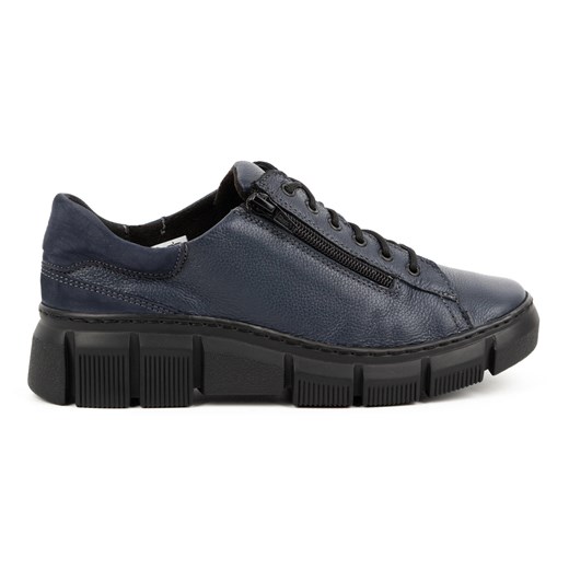WASAK Półbuty damskie sneakersy skórzane 0663W granatowe niebieskie ze sklepu ButyModne.pl w kategorii Półbuty damskie - zdjęcie 178716258