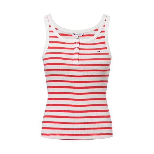 Tommy Jeans Damski podkoszulek Kobiety Bawełna czerwony w paski ze sklepu vangraaf w kategorii Bluzki damskie - zdjęcie 178716556