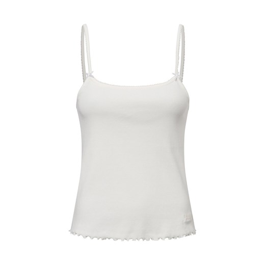 Tommy Jeans Damski top na ramiączkach Kobiety Bawełna écru wypukły wzór tkaniny ze sklepu vangraaf w kategorii Bluzki damskie - zdjęcie 178716558