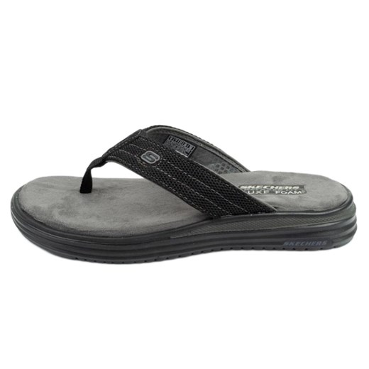 Japonki Skechers Proven M 204577 Blk czarne ze sklepu ButyModne.pl w kategorii Klapki męskie - zdjęcie 178719857