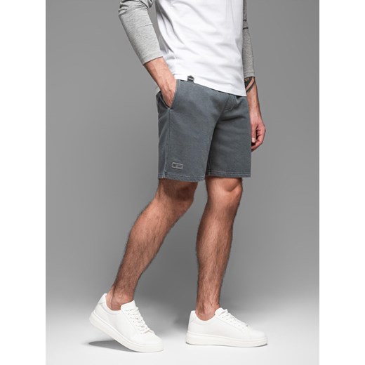 Dresowe krótkie spodenki męskie RELAXED FIT w stylu athleisure – grafitowe V3 OM-SRWS-0122 ze sklepu ombre w kategorii Spodenki męskie - zdjęcie 178721606
