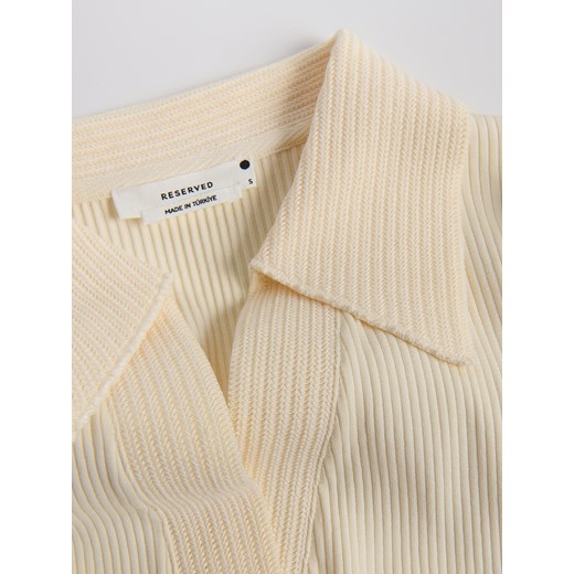 Reserved - T-shirt polo - kremowy Reserved XS Reserved
