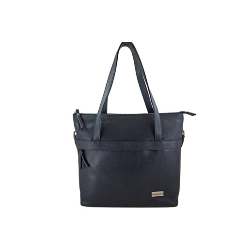 Torebka skórzana shopper na ramię - Granatowa ze sklepu butyolivier w kategorii Torby Shopper bag - zdjęcie 178724335