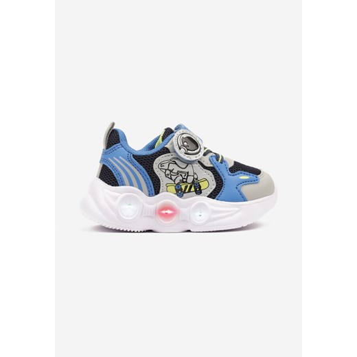 Niebiesko-Szare Buty Sportowe Sneakersy z Ledami i Bajkowym Wzorem Ulaniella ze sklepu born2be.pl w kategorii Buty sportowe dziecięce - zdjęcie 178725346