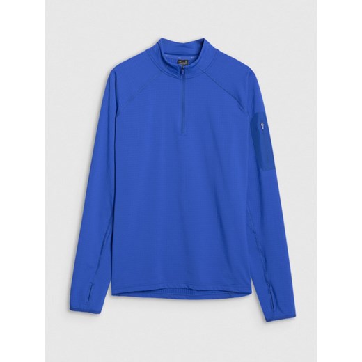 Męska bluza trekkingowa 4F 4FWSS25TFSWM493 - niebieska ze sklepu Sportstylestory.com w kategorii Bluzy męskie - zdjęcie 178725745