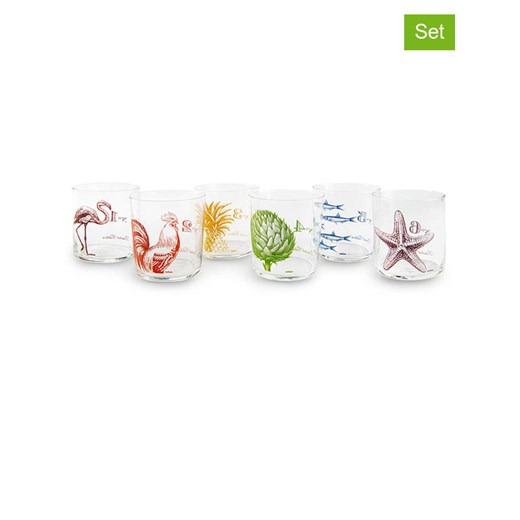 Trendy Kitchen by EXCÉLSA Szklanki (6 szt.) &quot;Faune &amp; Flore&quot; ze wzorem - 370 ml ze sklepu Limango Polska w kategorii Szklanki - zdjęcie 178726057