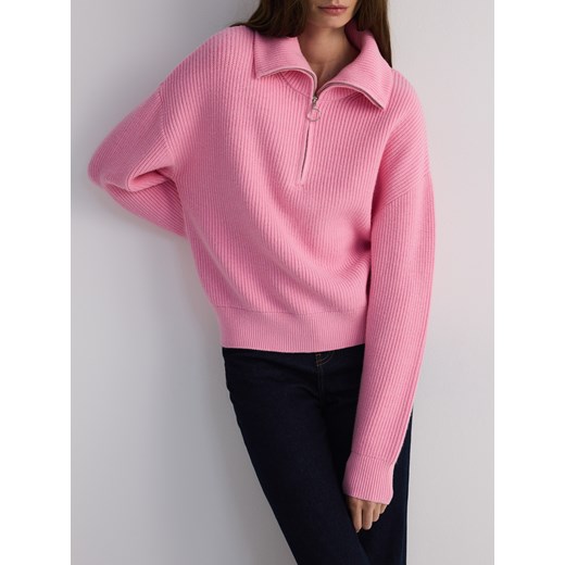 Reserved - Sweter z wiskozą - pastelowy róż ze sklepu Reserved w kategorii Swetry damskie - zdjęcie 178726885