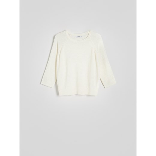 Reserved - Gładki sweter - złamana biel Reserved M Reserved