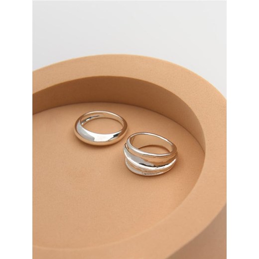 Sinsay - Pierścionki 2 pack - srebrny ze sklepu Sinsay w kategorii Pierścionki - zdjęcie 178729466