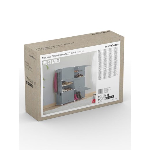 InnovaGoods Szafka w kolorze szarym na buty - 84 x 96 x 32 cm Innovagoods onesize Limango Polska wyprzedaż