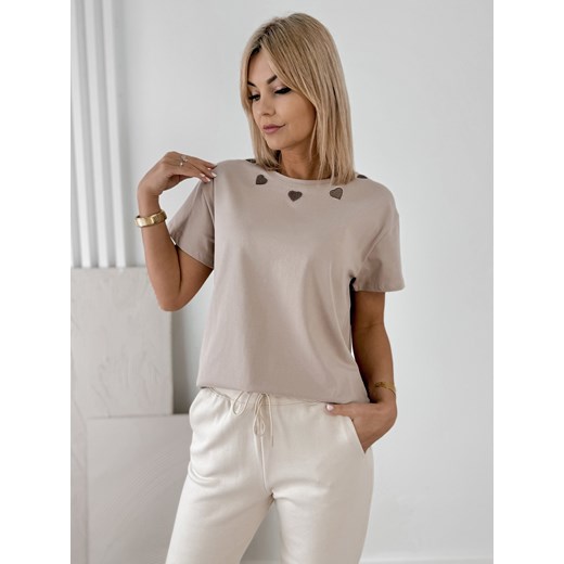 bluzka davina beżowa one size ze sklepu UBRA w kategorii Bluzki damskie - zdjęcie 178734869
