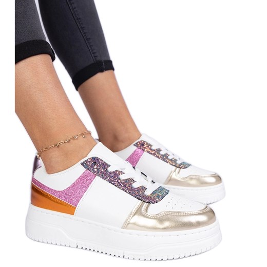Wielokolorowe sneakersy damskie na grubej podeszwie ze sklepu ButyModne.pl w kategorii Buty sportowe damskie - zdjęcie 178735707