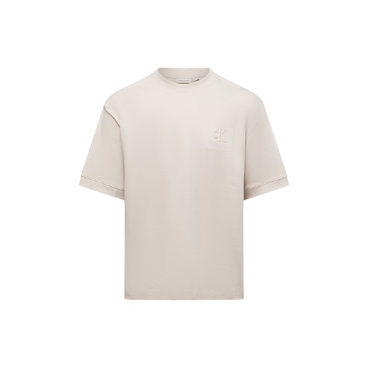 Calvin Klein Jeans Koszulka męska Mężczyźni Bawełna beżowy jednolity ze sklepu vangraaf w kategorii T-shirty męskie - zdjęcie 178738539
