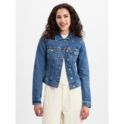 Tommy Jeans Damska kurtka dżinsowa - Vivianne Kobiety Bawełna medium stone jednolity ze sklepu vangraaf w kategorii Kurtki damskie - zdjęcie 178738569
