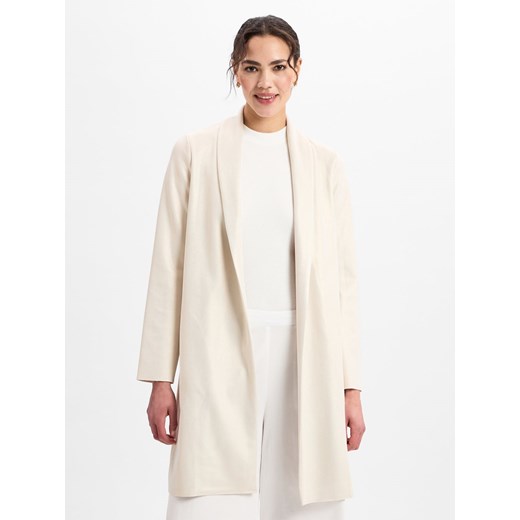 VG Krótki płaszcz damski Kobiety Sztuczne włókno écru jednolity ze sklepu vangraaf w kategorii Płaszcze damskie - zdjęcie 178738578