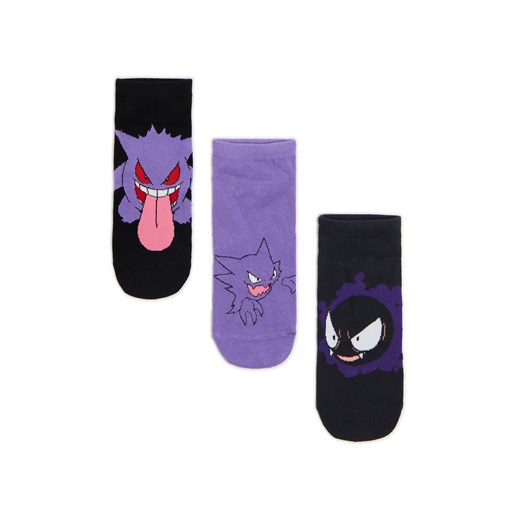 Cropp - 3 pack skarpet Pokémon - fioletowy ze sklepu Cropp w kategorii Skarpetki męskie - zdjęcie 178738787