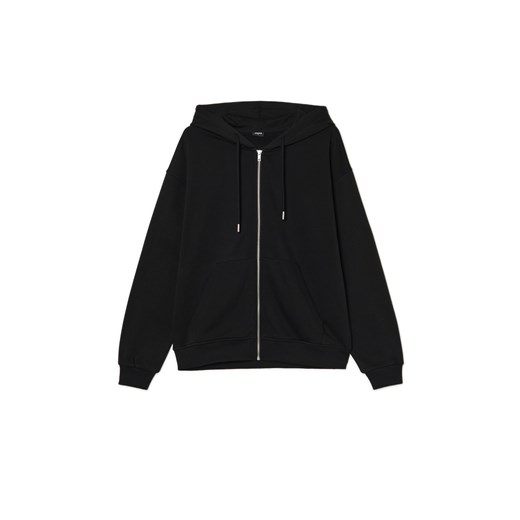 Cropp - Czarna bluza basic z kapturem - czarny ze sklepu Cropp w kategorii Bluzy damskie - zdjęcie 178738827