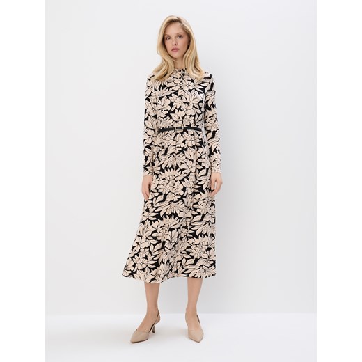 Mohito - Koszulowa sukienka midi z wiskozą - czarny ze sklepu Mohito w kategorii Sukienki - zdjęcie 178738837