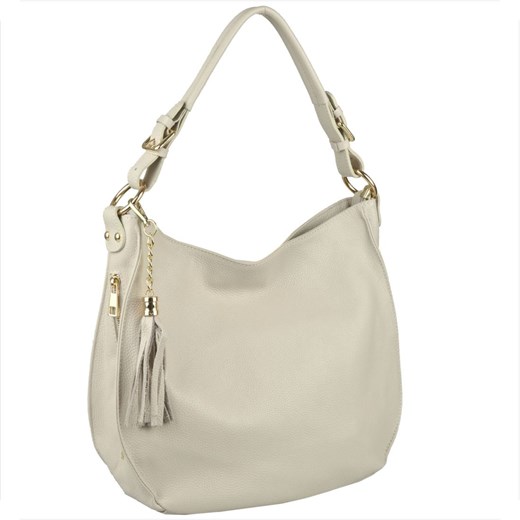 Duża torebka shopper skóra naturalna włoska jasny beż ze sklepu melon.pl w kategorii Torby Shopper bag - zdjęcie 178739055