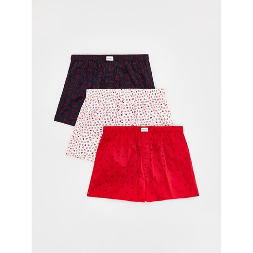 Reserved - 3 pack bokserek Loose - czerwony Reserved XXL Reserved
