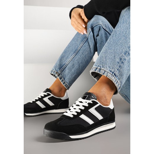 Czarne Sneakersy z Geometrycznym Wzorem Eravania ze sklepu renee.pl w kategorii Buty sportowe damskie - zdjęcie 178744686