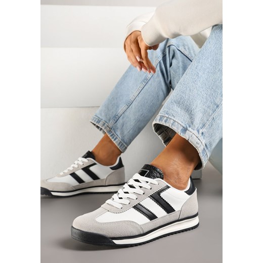 Biało-Czarne Sneakersy z Geometrycznym Wzorem Eravania ze sklepu renee.pl w kategorii Buty sportowe damskie - zdjęcie 178744689