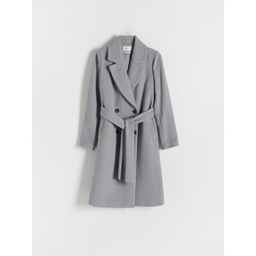 Reserved - Plaszcz z domieszką wełny - szary Reserved S okazja Reserved
