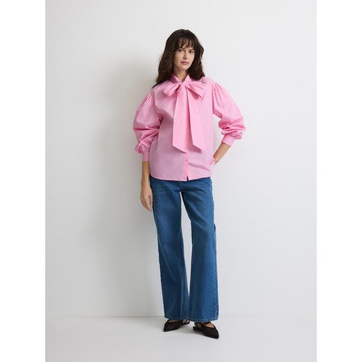 Reserved - Bawełniana koszula z wiązaniem - różowy Reserved S Reserved